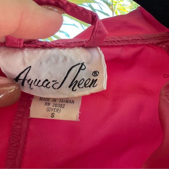 Vintage Aqua~Sheen Pink Nylon windbreaker ☔️ snap closure ☔️ lightweight - Picture 2 of 13